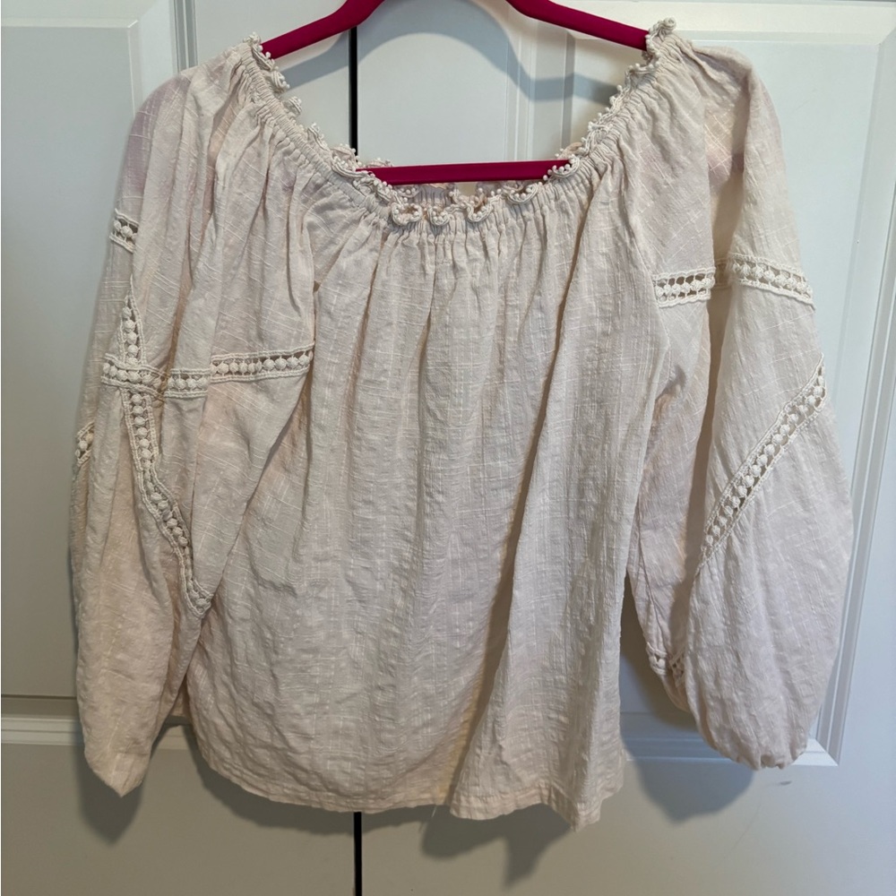 Max Studio Ivory Textured Top - Picture 5 of 6